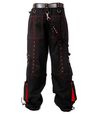 Men Gothic Trouser Cyber Red Thread Bondage Trouser Elite Pant Steampunk Pant